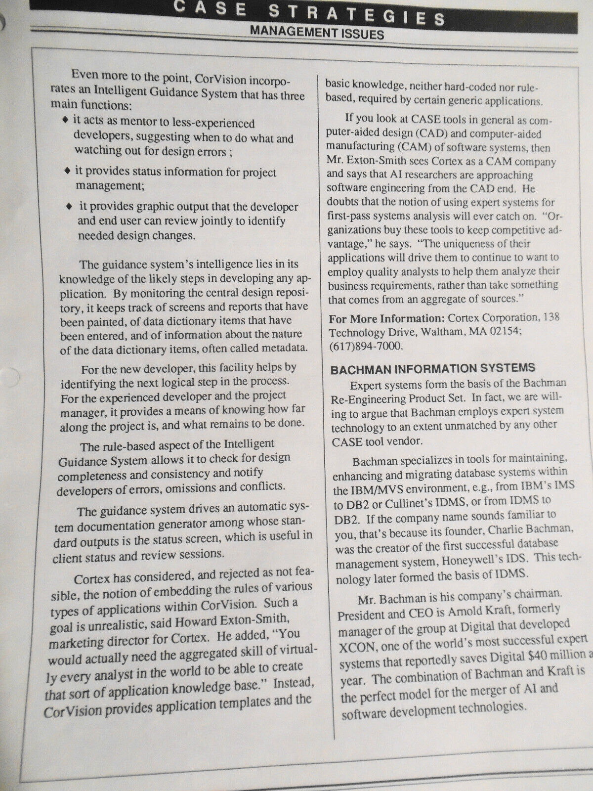 CASE Strategies, August 1989 - Newsletter on Computer Aided Systems Engineering
