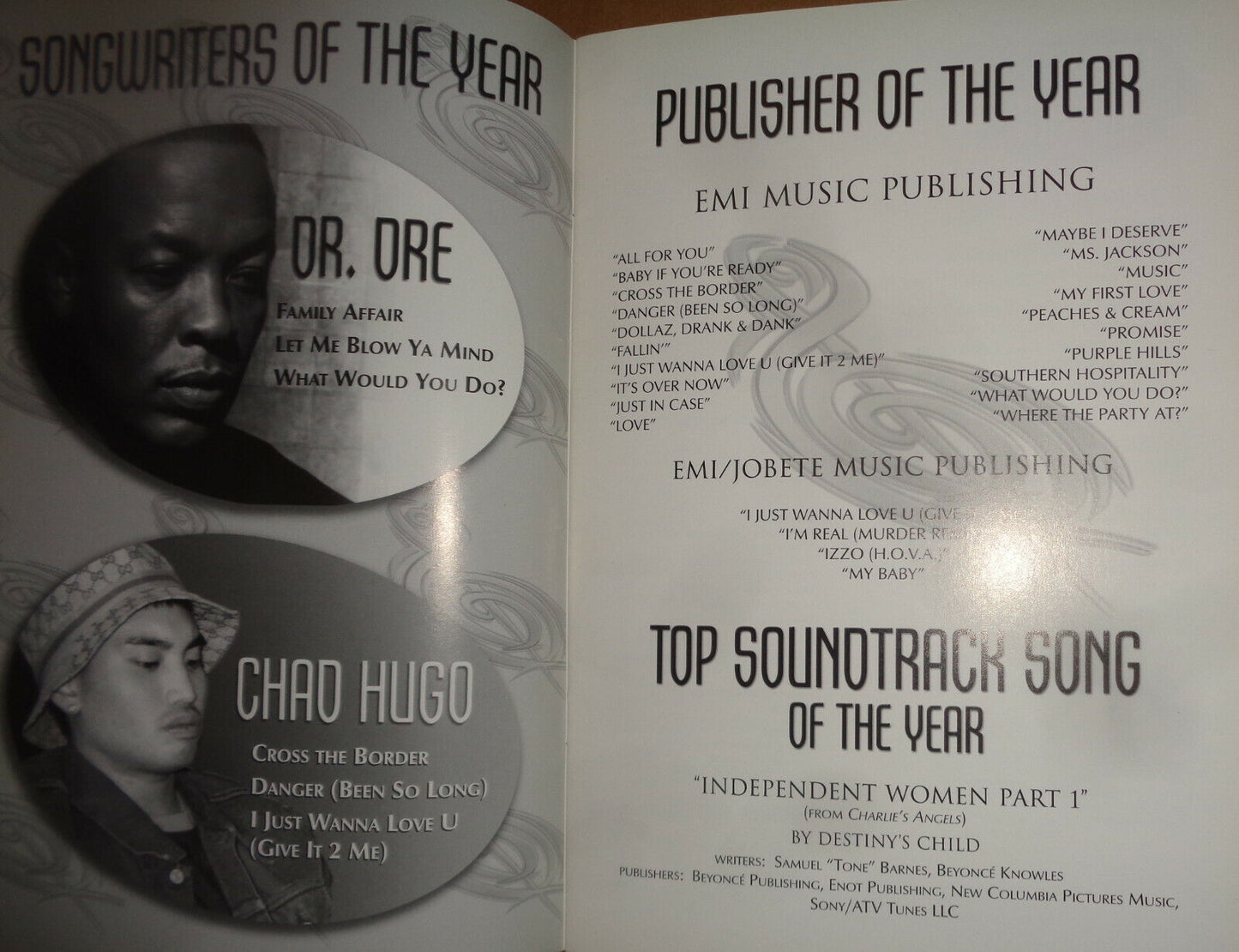 ASCAP 15th Annual Rhythm & Soul Music Awards 2002 : Ashanti, DJ Quik, Dr. Dre ..