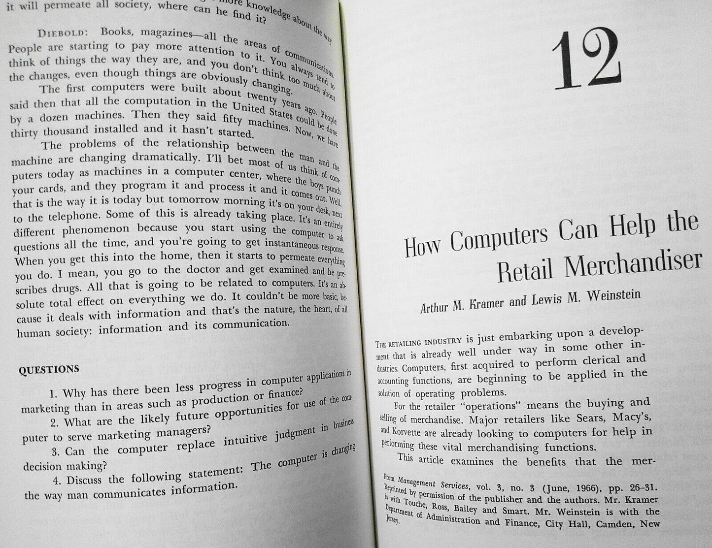 The Computer Sampler : Management Perspectives on the Computer - Boore / Murphy