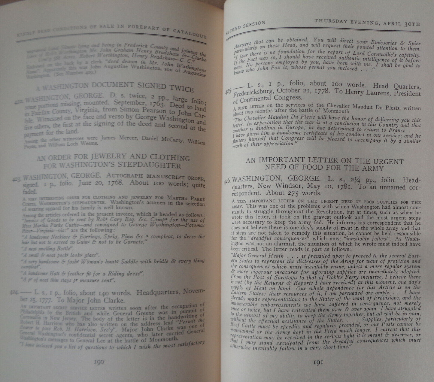 IMPORTANT HISTORICAL & LITERARY AUTOGRAPHS AND MANUSCRIPTS J Percy Sabin 1936