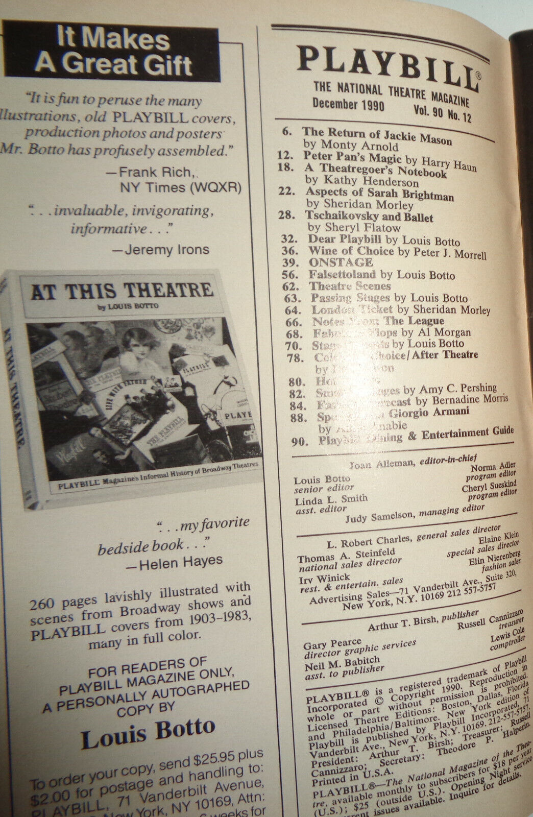 BALLET HISPANICO - PLAYBILL - JOYCE THEATER - NOV 27-DEC 9, 1990