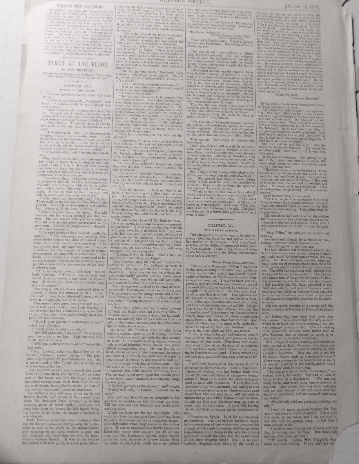 Between Two Evils, by Thomas Nast - Harper's Weekly, March 28, 1874