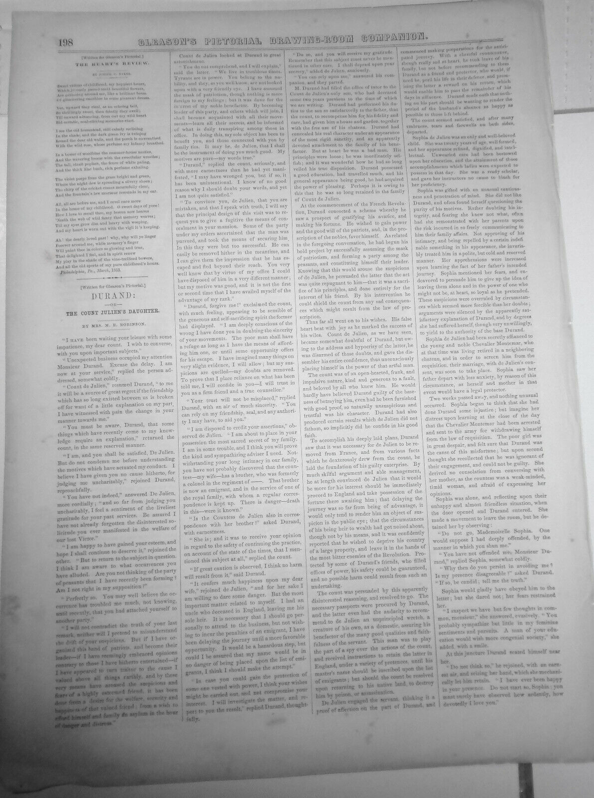California Miners - March 1852 - Gleason's Pictorial Original, Story & 4 Prints
