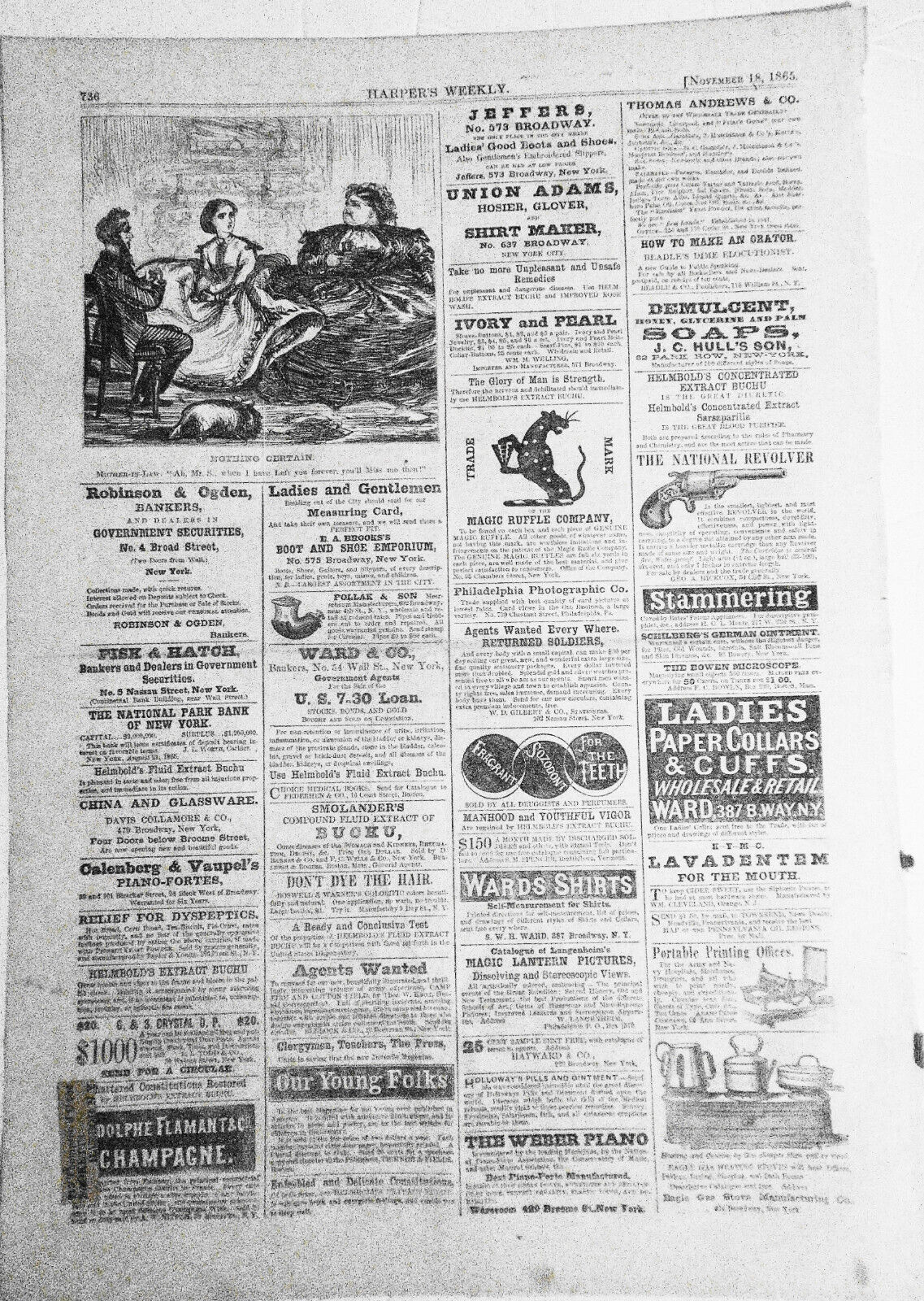 "Nothing Certain", original cartoon in Harper's Weekly, November 18, 1865