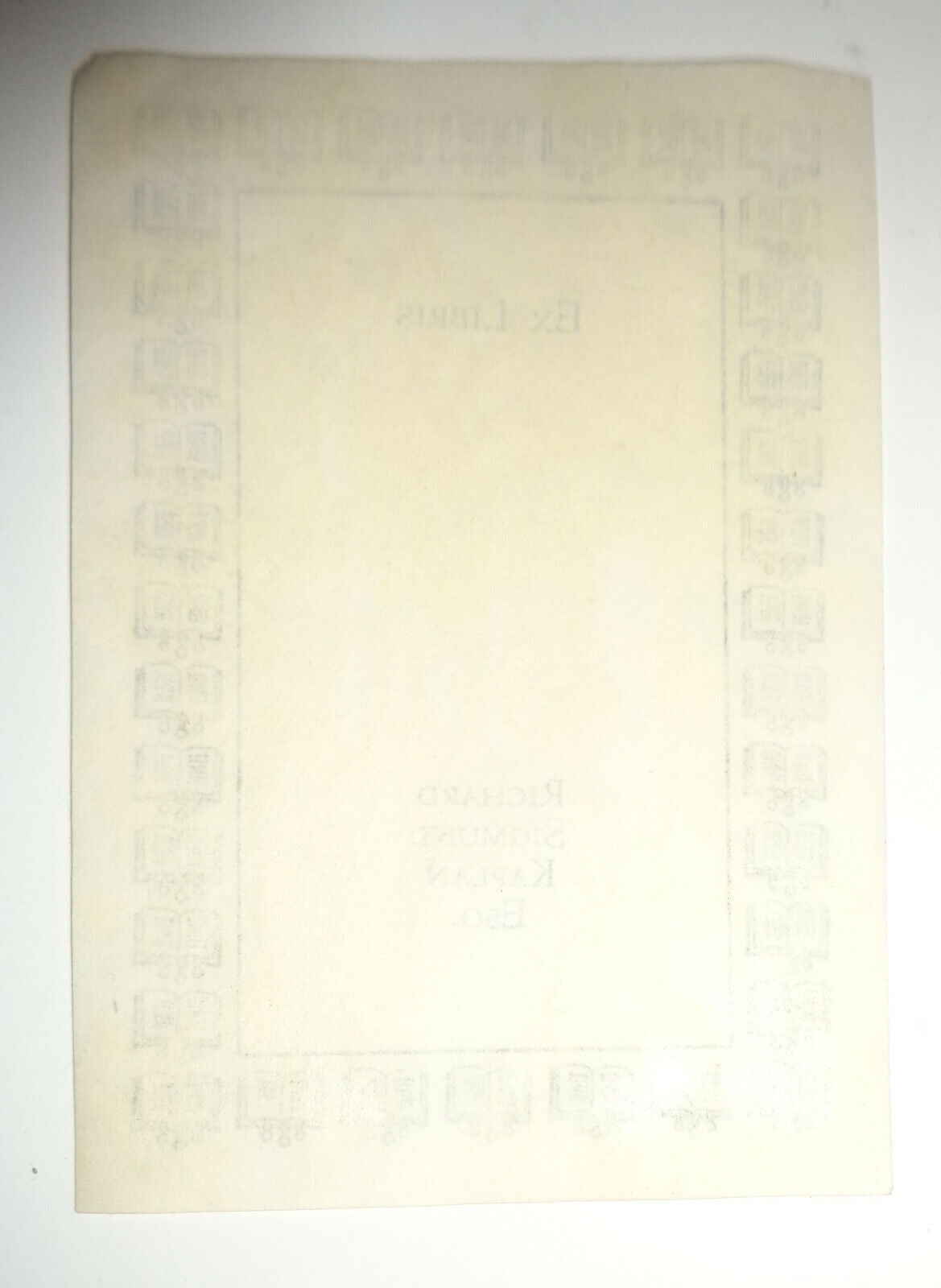 Richard Sigmund Kaplan, Esq. Ex Libris Bookplate