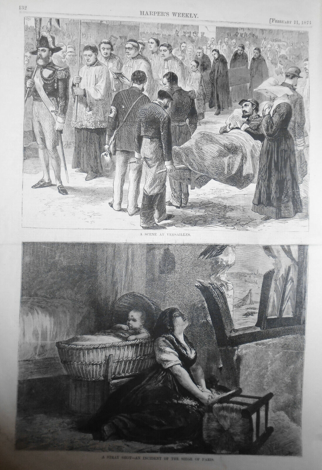 Harper's Weekly, Febr 11, 1871 - Count Von Moltke, Rome flood, Red Cross, etc