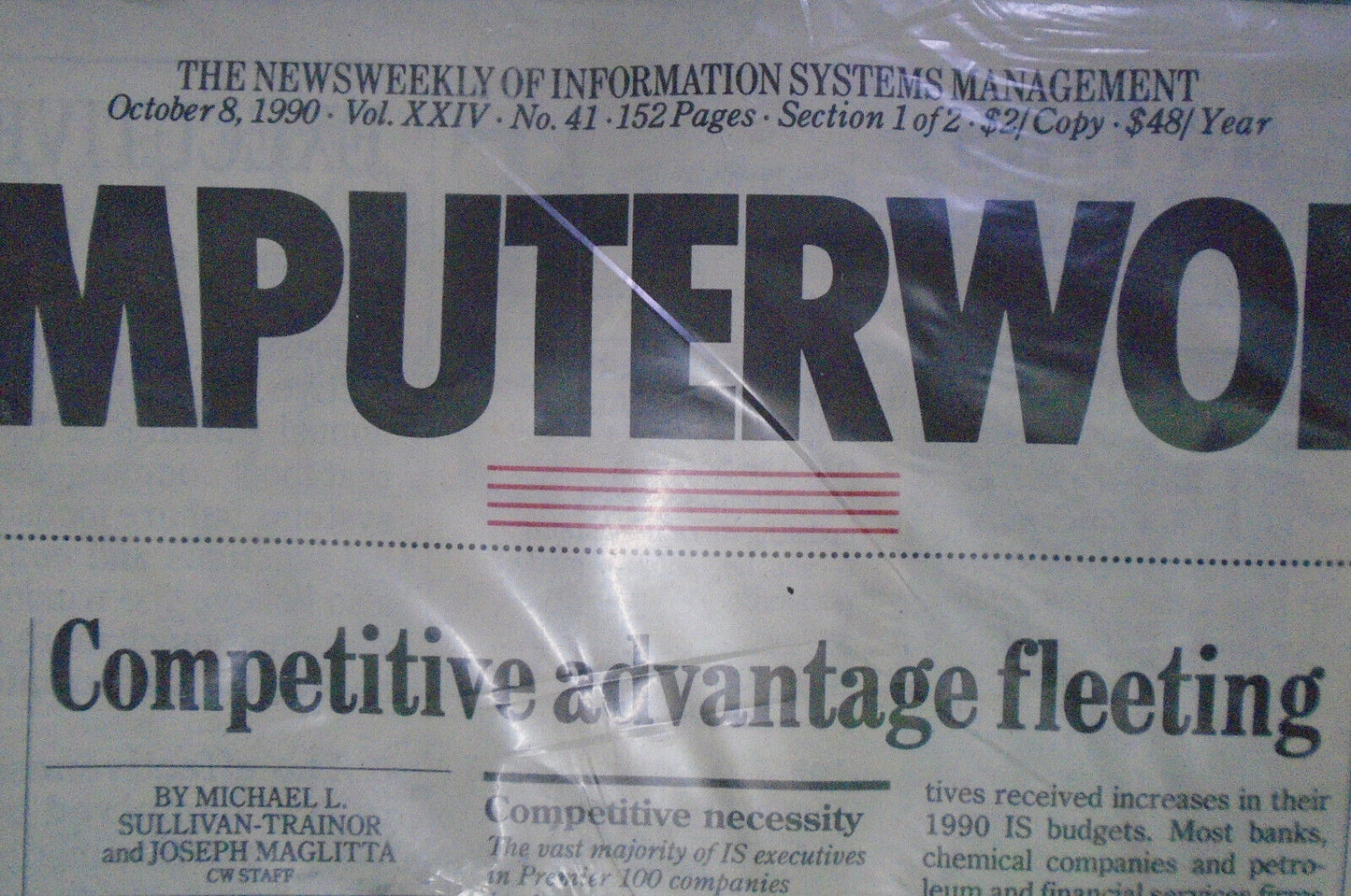Computerworld, October 8, 1990 - Brand new, still shrinkwrapped
