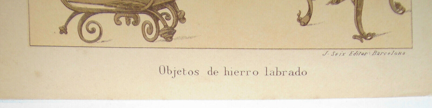 Arte Aleman - 4 lithographs lot circa 1890 by J. Seix, Barcelona.
