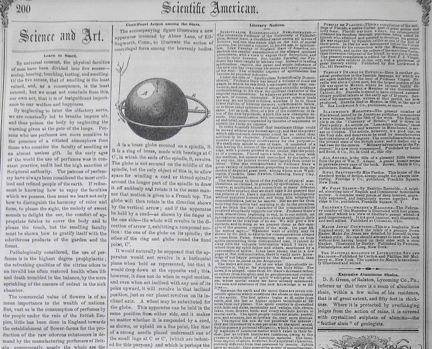 Scientific American, March 1, 1856. Bees and the honey; expelling rats, etc