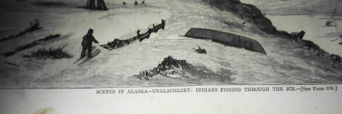Scenes in Alaska - Harper's Weekly Sept. 5, 1868 - Original, Page with 2 Prints