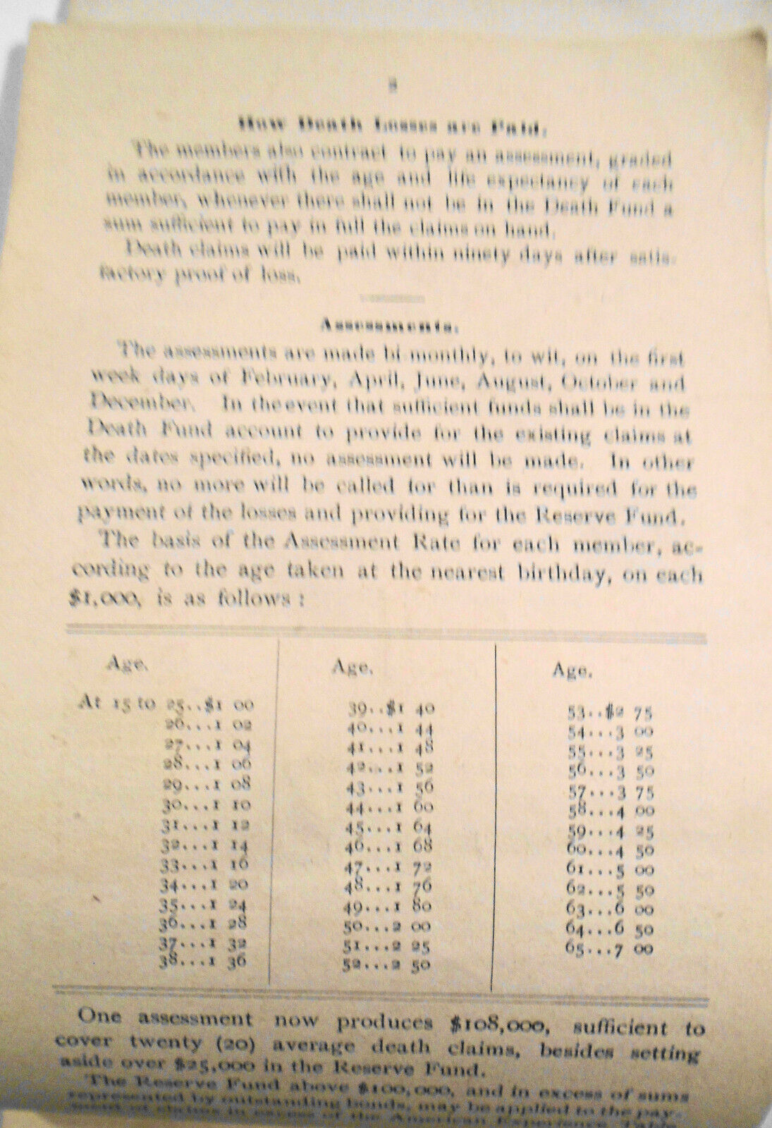FACTS - Mutual Reserve Fund Life Association New York, 1884 Advertising circular
