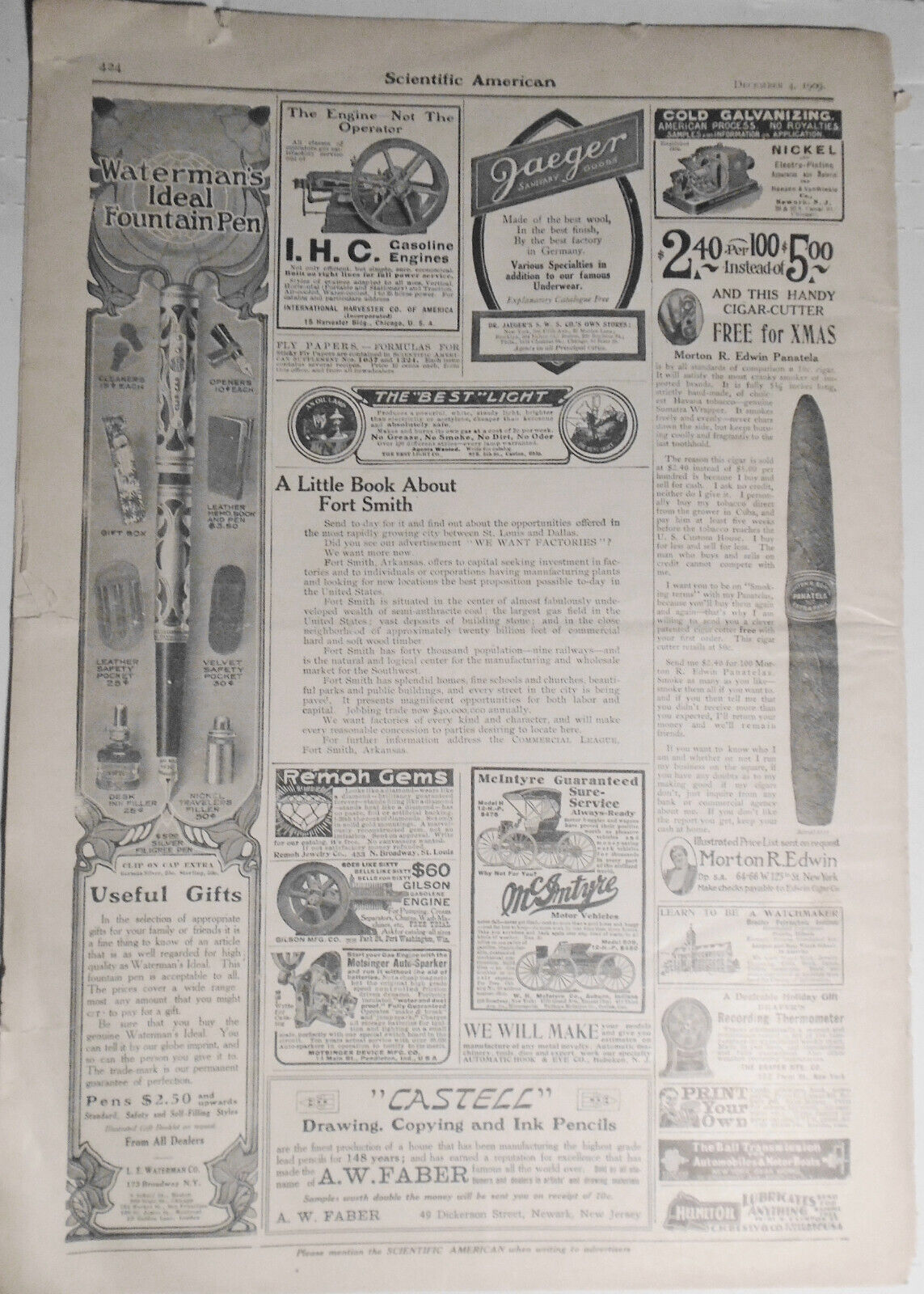 Scientific American December 4, 1909 A Zeppelin Railway; An Electrical Household