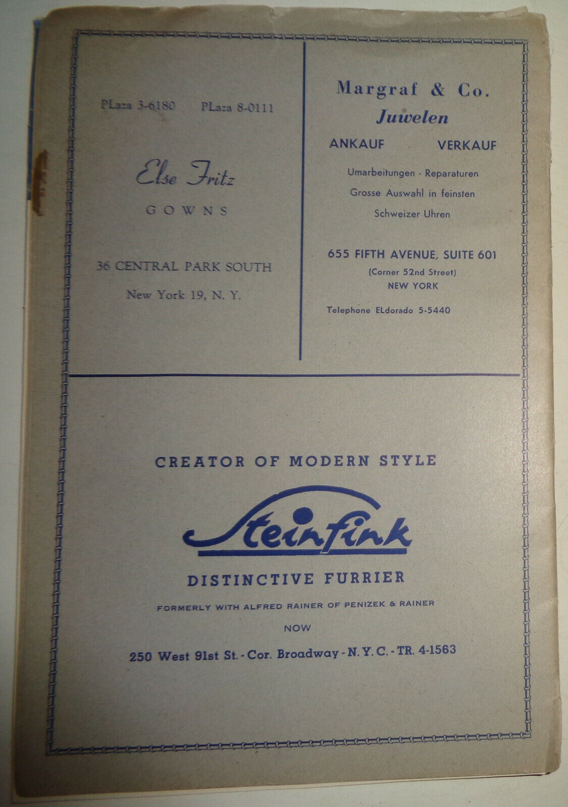 MARIA JERITZA AT CARNEGIE HALL - PROGRAM - MONDAY, APRIL 19, 1946