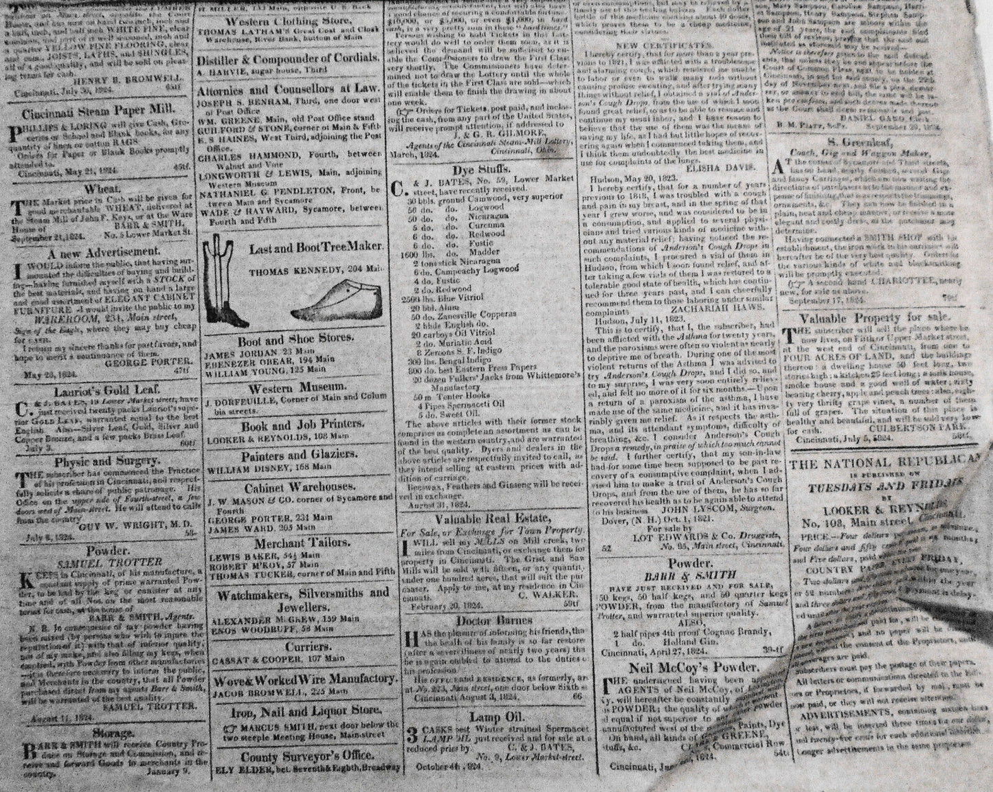 National Republican and Ohio Political Register November 30, 1824. Robert Fulton