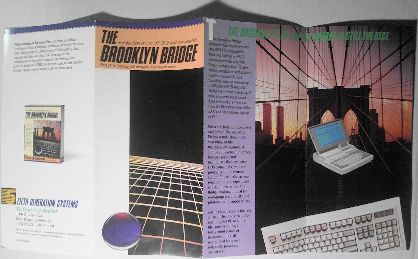 1987 The Brooklyn Bridge, by White Crane Systems - 2 brochures, press release.