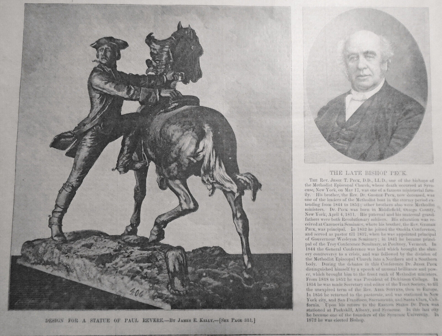 Harper's Weekly May 26, 1883: Race Meeting At Rockaway; Paul Revere Statue, Peck