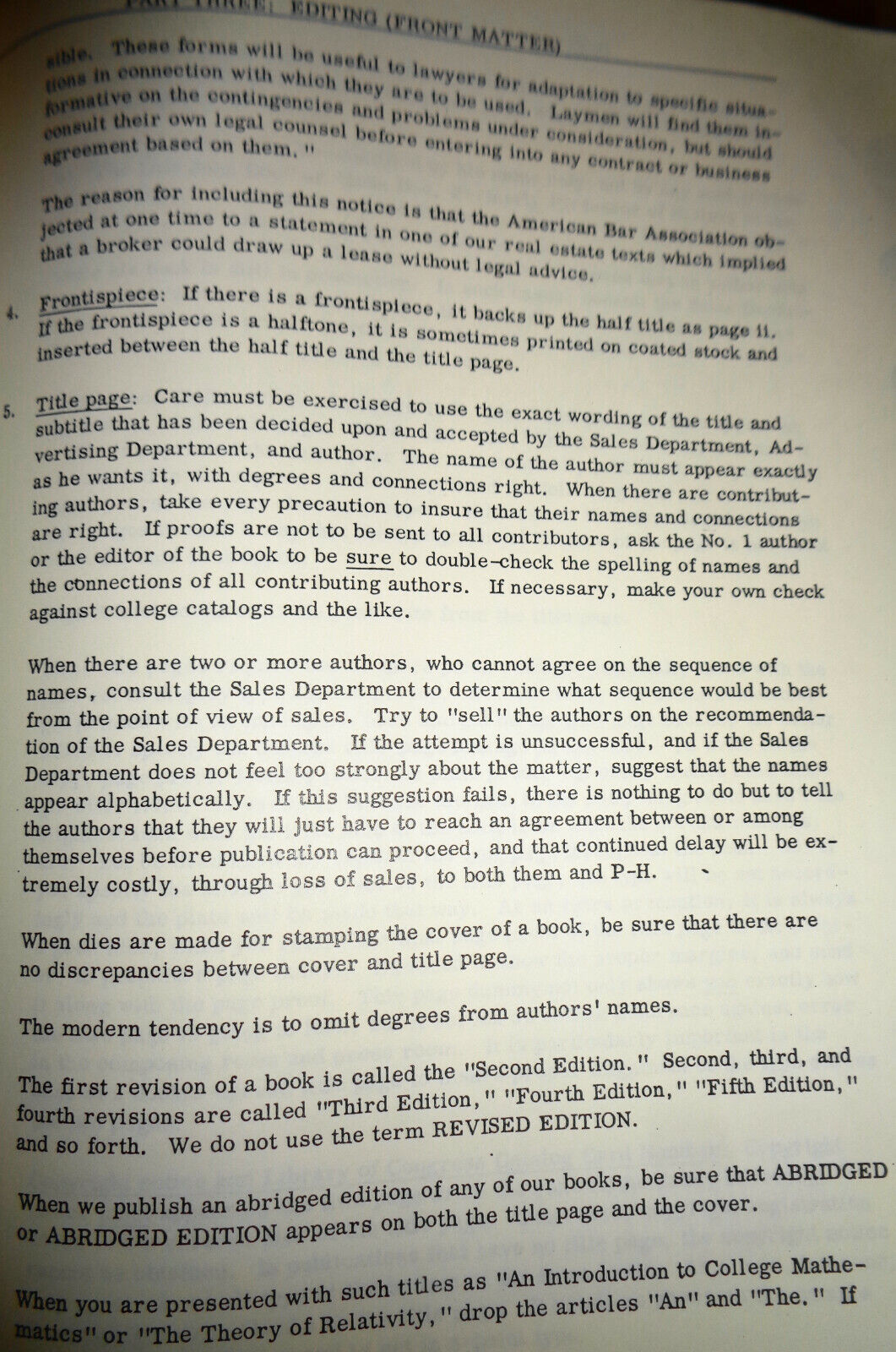 Prentice-Hall Office Manual : Book Editorial Production Department