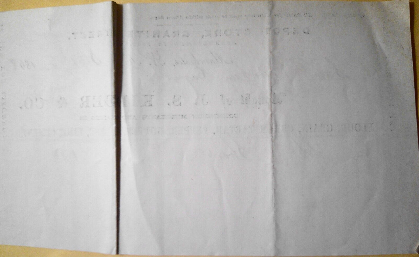 1868 Depot Store, Granite Street, Manchester, NH. Bought of J. S. Kidder receipt