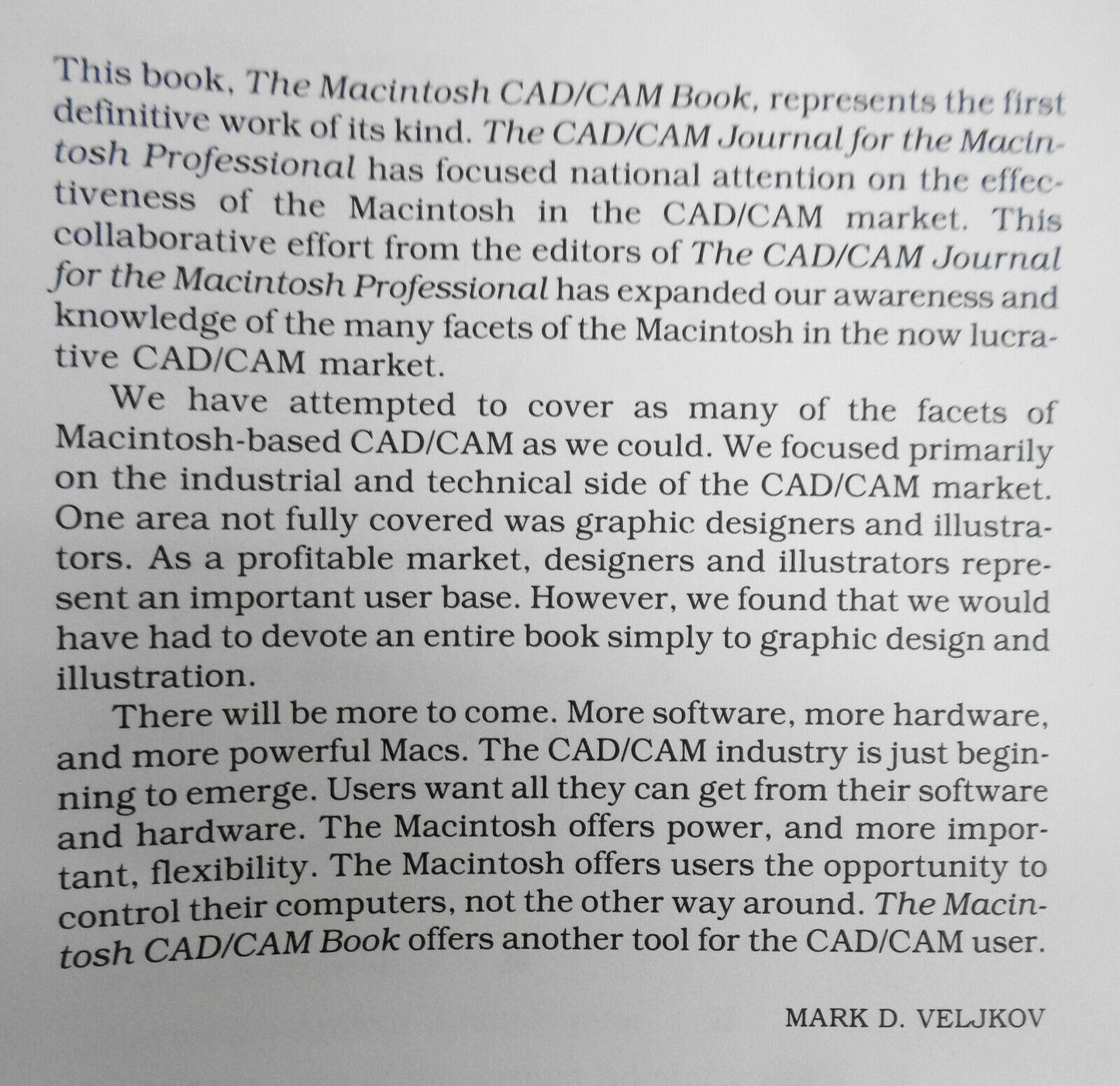 The MacIntosh CAD/CAM Book, by Editors of the CAD/CAM Journal, Joseph Greco, et