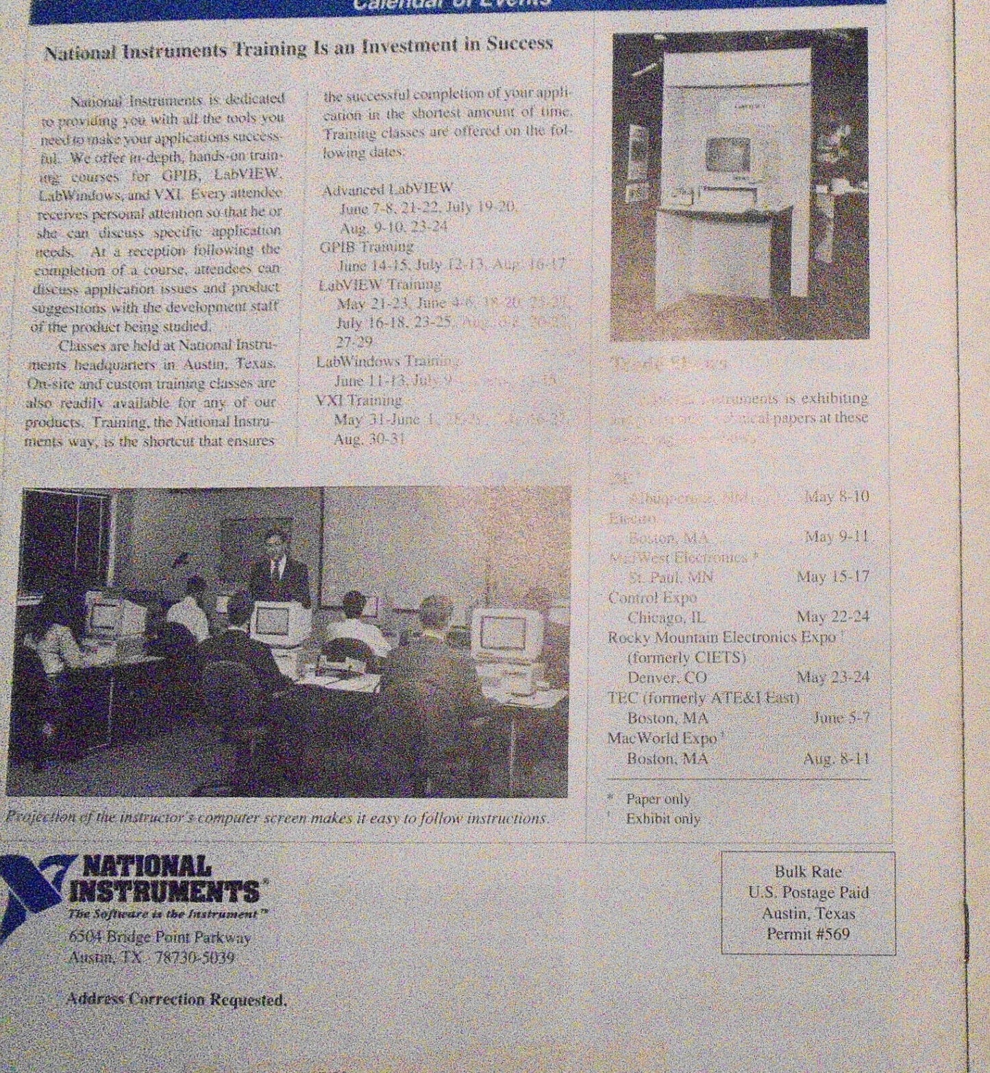 Instrumentation Newsletter, by National Instruments - May 1990. LabVIEW 2, etc.