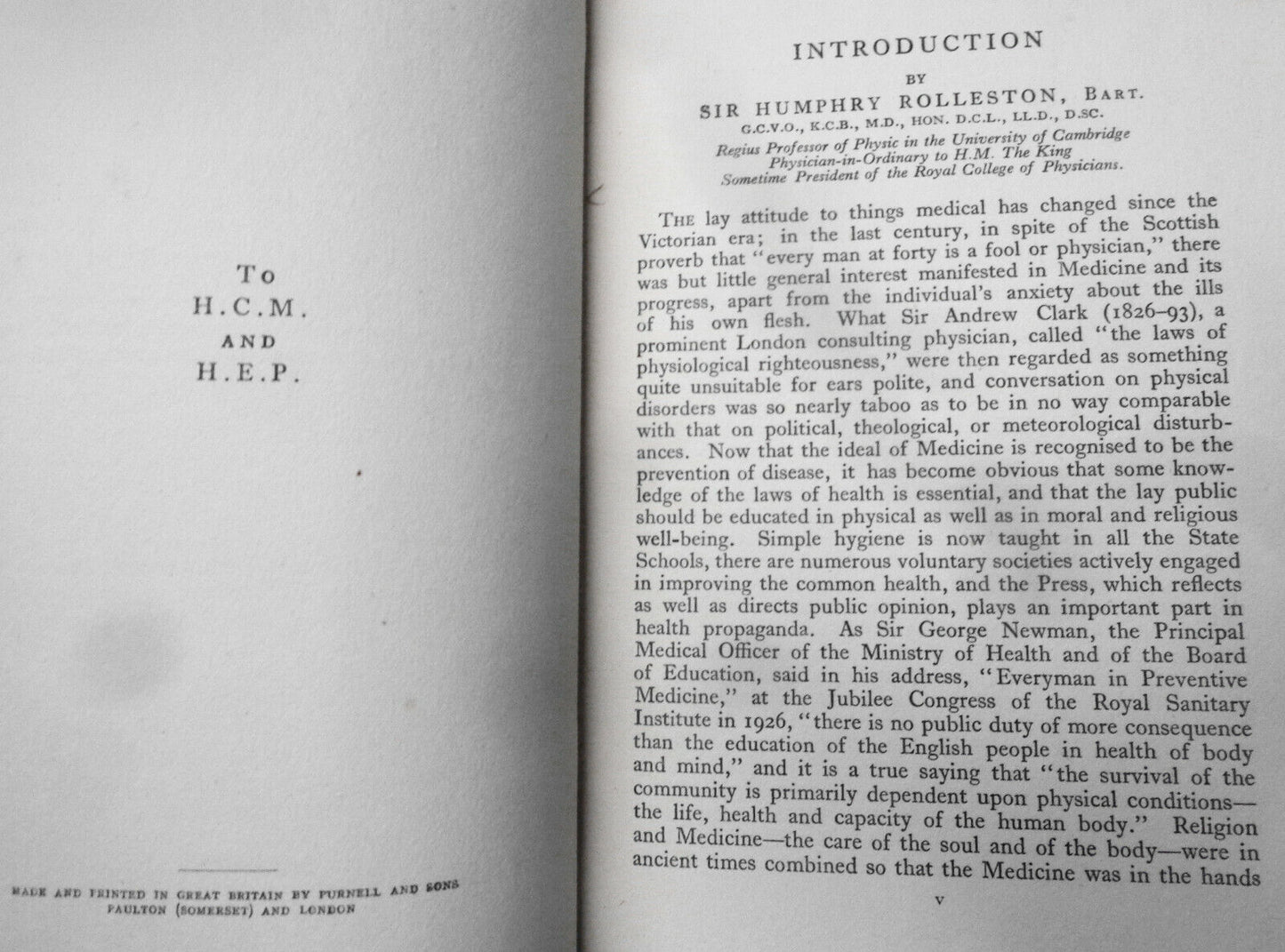 Sixty Centuries Of Health And Physick - by S G Blaxland Stubbs; E W Bligh. 1931