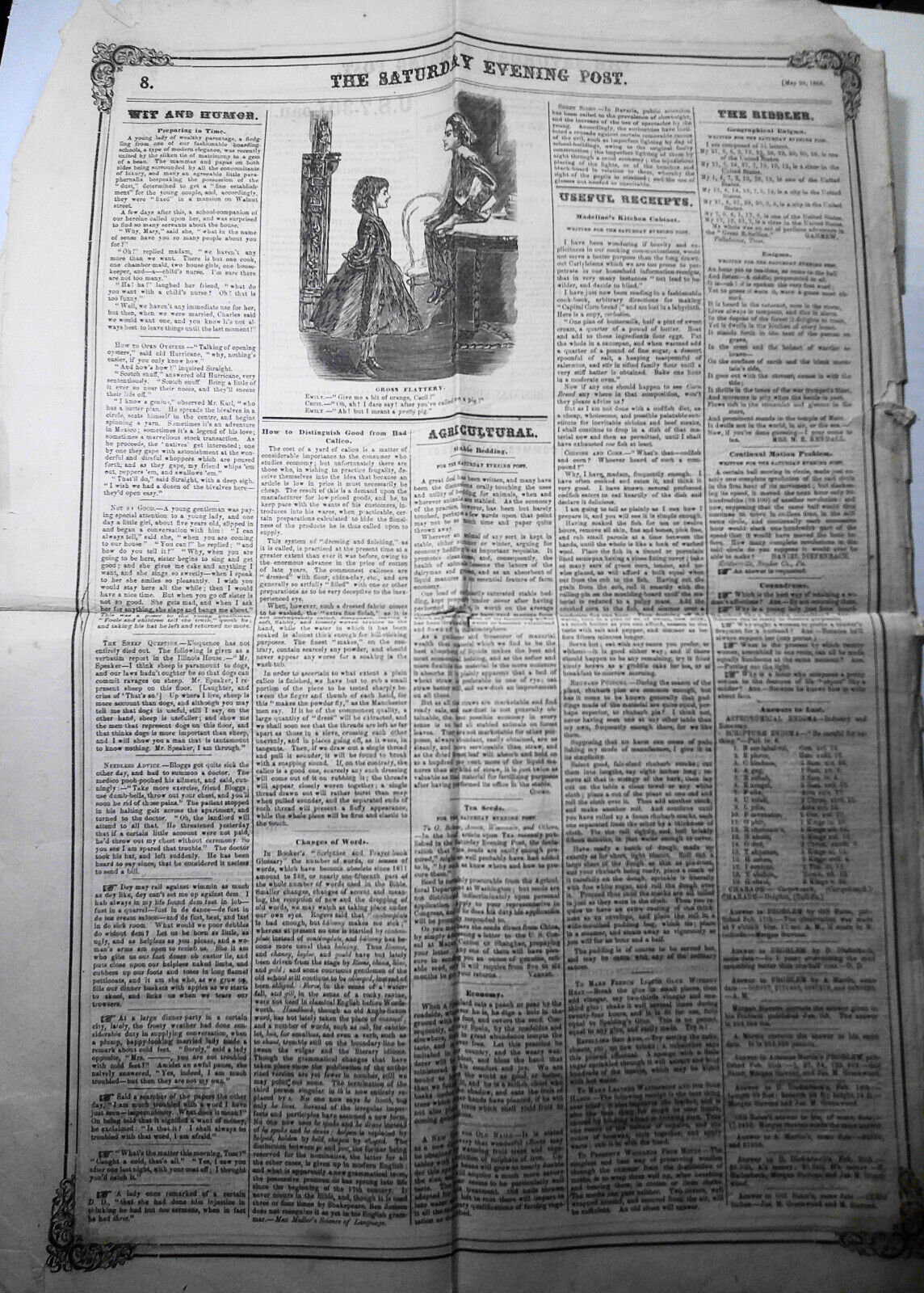 Saturday Evening Post, May 20, 1865 - Capture of Jeff Davis in Feminine Disguise