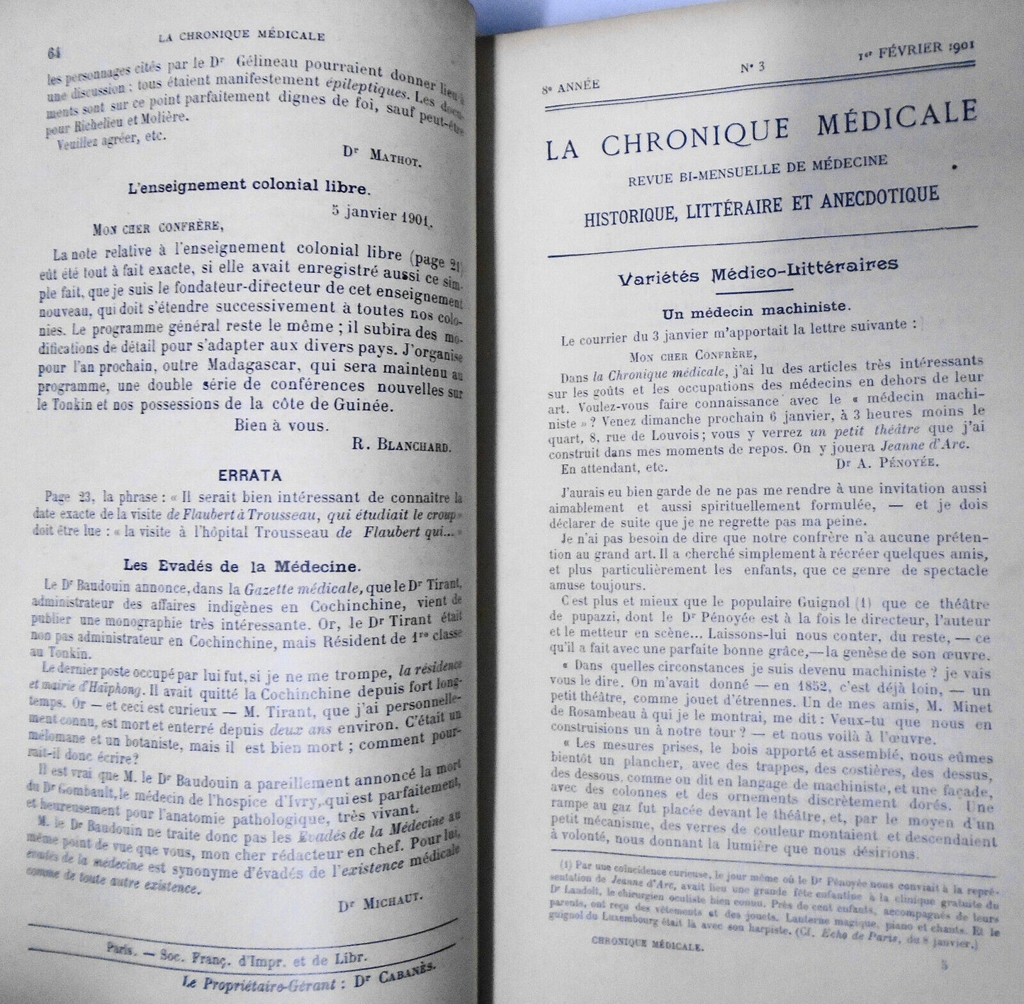 La Chronique Medicale, Revue Bi-mensuelle De Medecine. 1901 - 24 issues bound