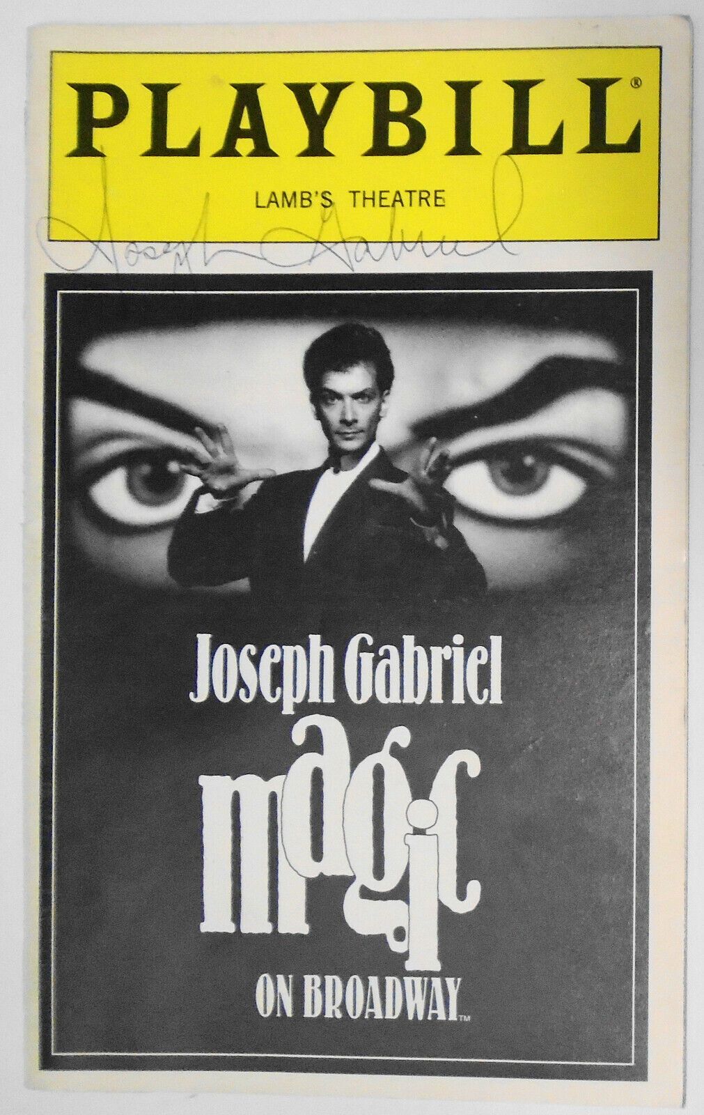 Joseph Gabriel Magic On Broadway - Playbill - March 1997 *SIGNED*