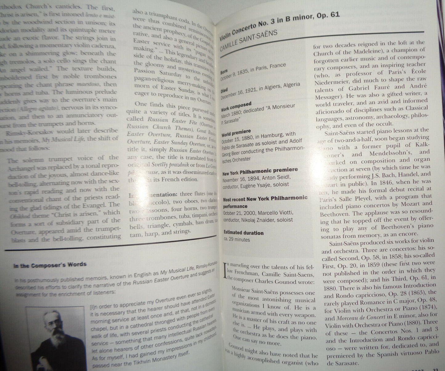 NEW YORK PHILHARMONIC PLAYBILL - MAY 2007. Julian Rachlin, Violin. Lorin Maazel