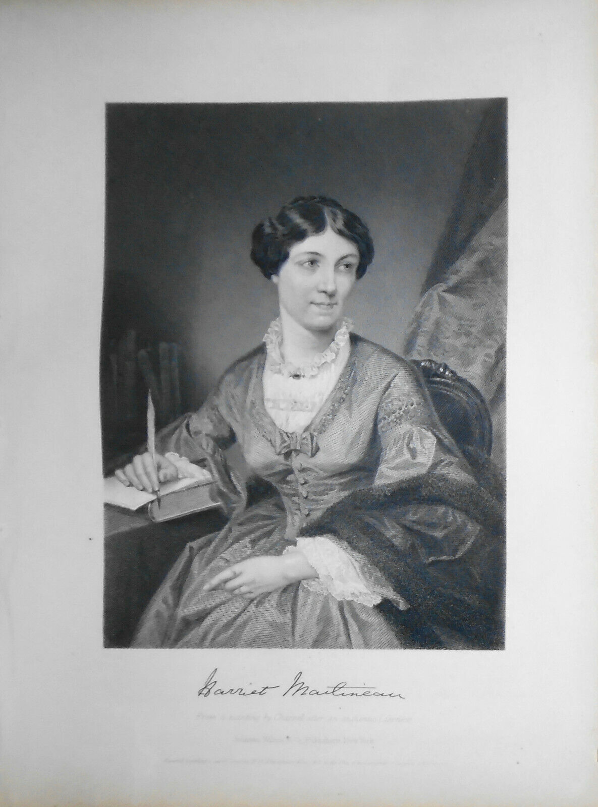 Harriet Martineau -- 1873 engraving - Duyckinck Portrait Gallery