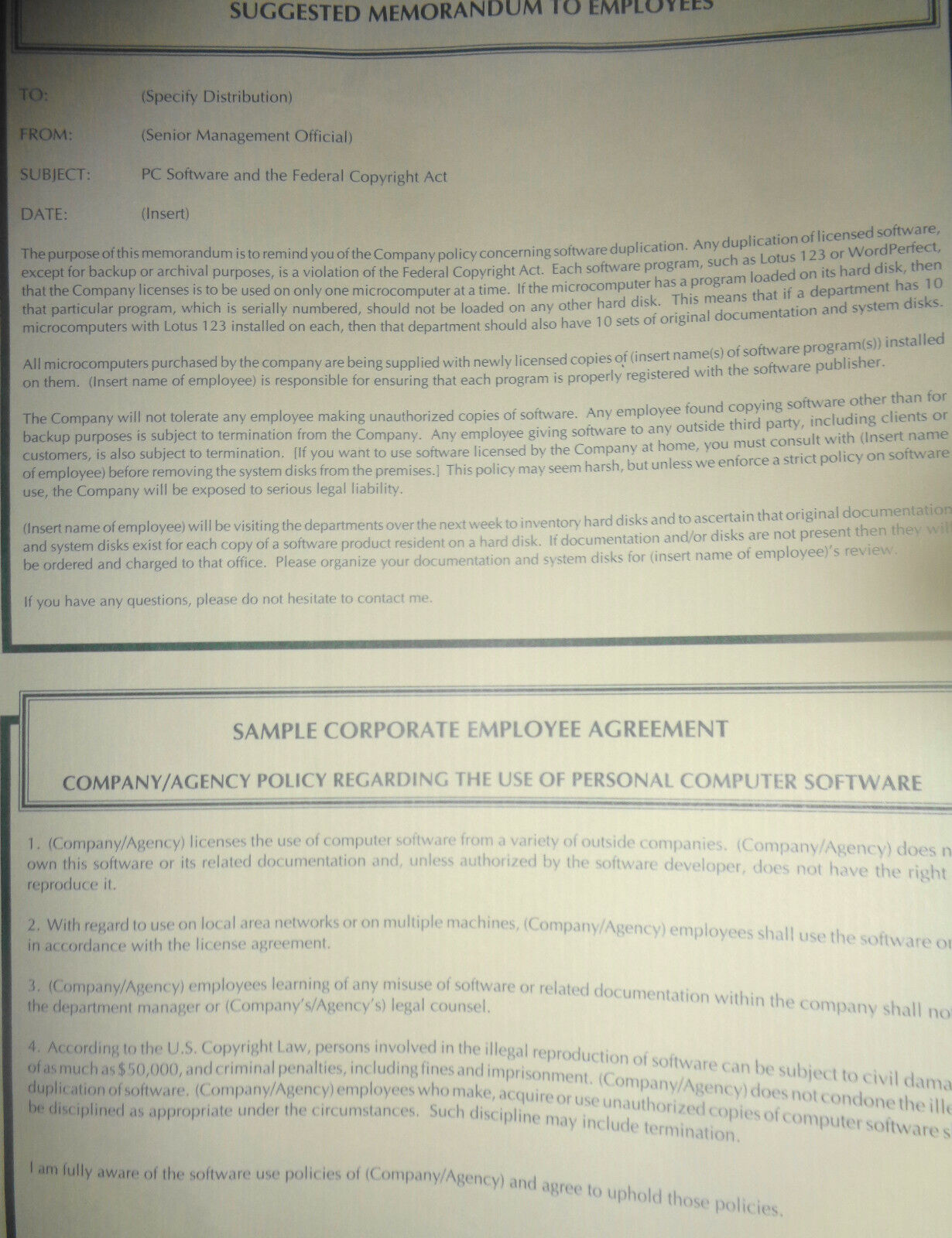 SPA Self-Audit Kit, by Software Publishers Association. IBM 51/4 inch.