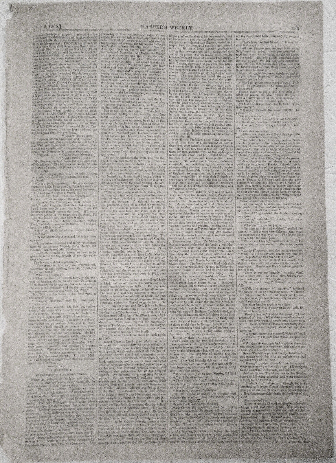 Harpers Weekly Full Page Civil War Lincoln Assassination Funeral Casket May 1865