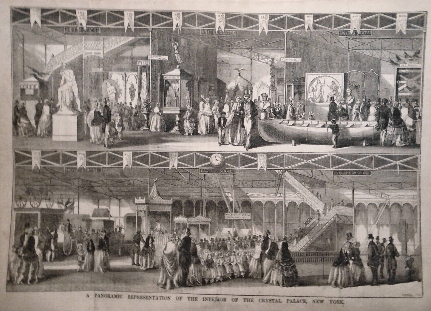 Gleason's Pictorial February 4, 1854 - Panoramic Represention of Crystal Palace