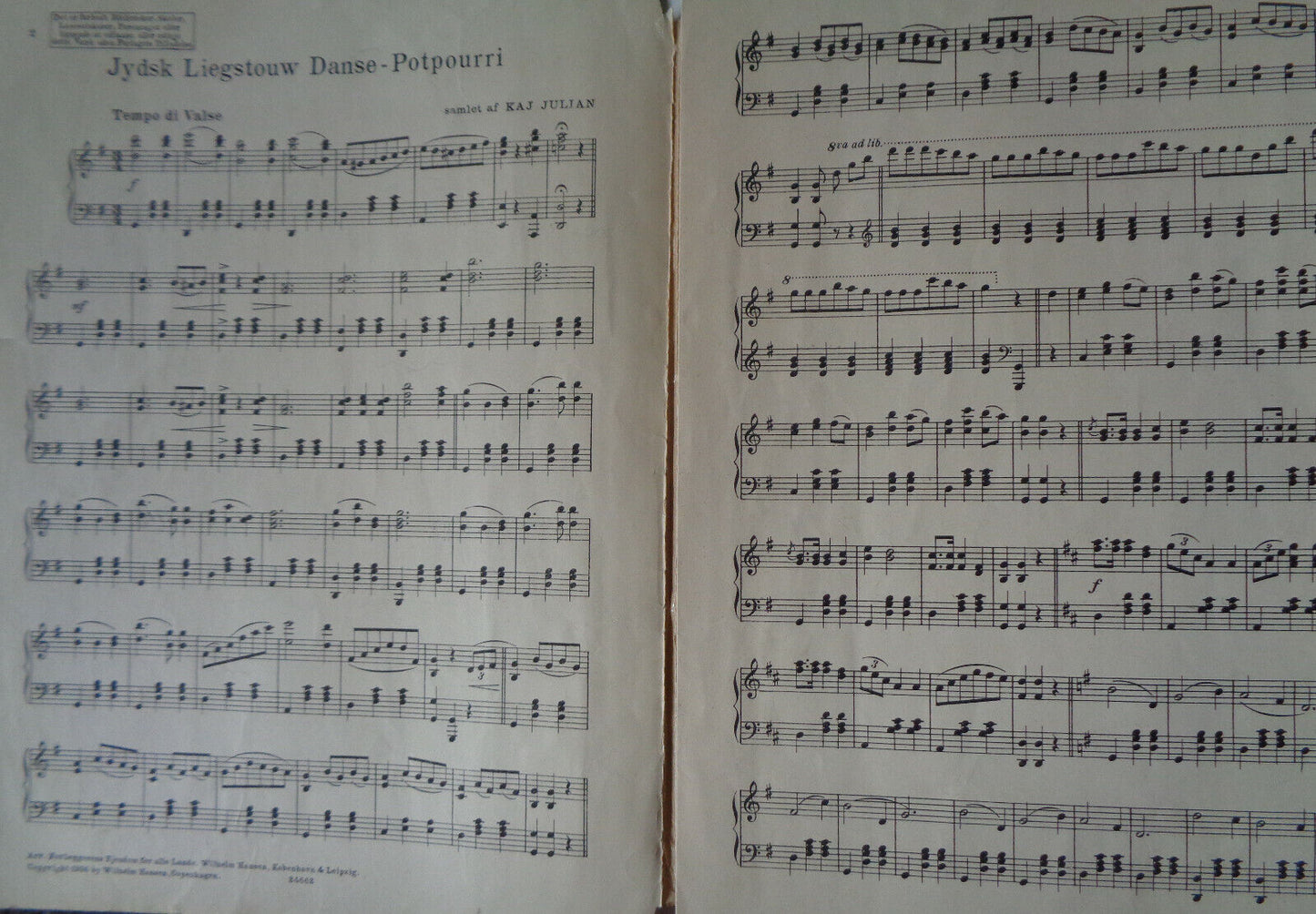 Jydsk-Liegstouw Danse-Potpourri, by Kai Julian. 1936