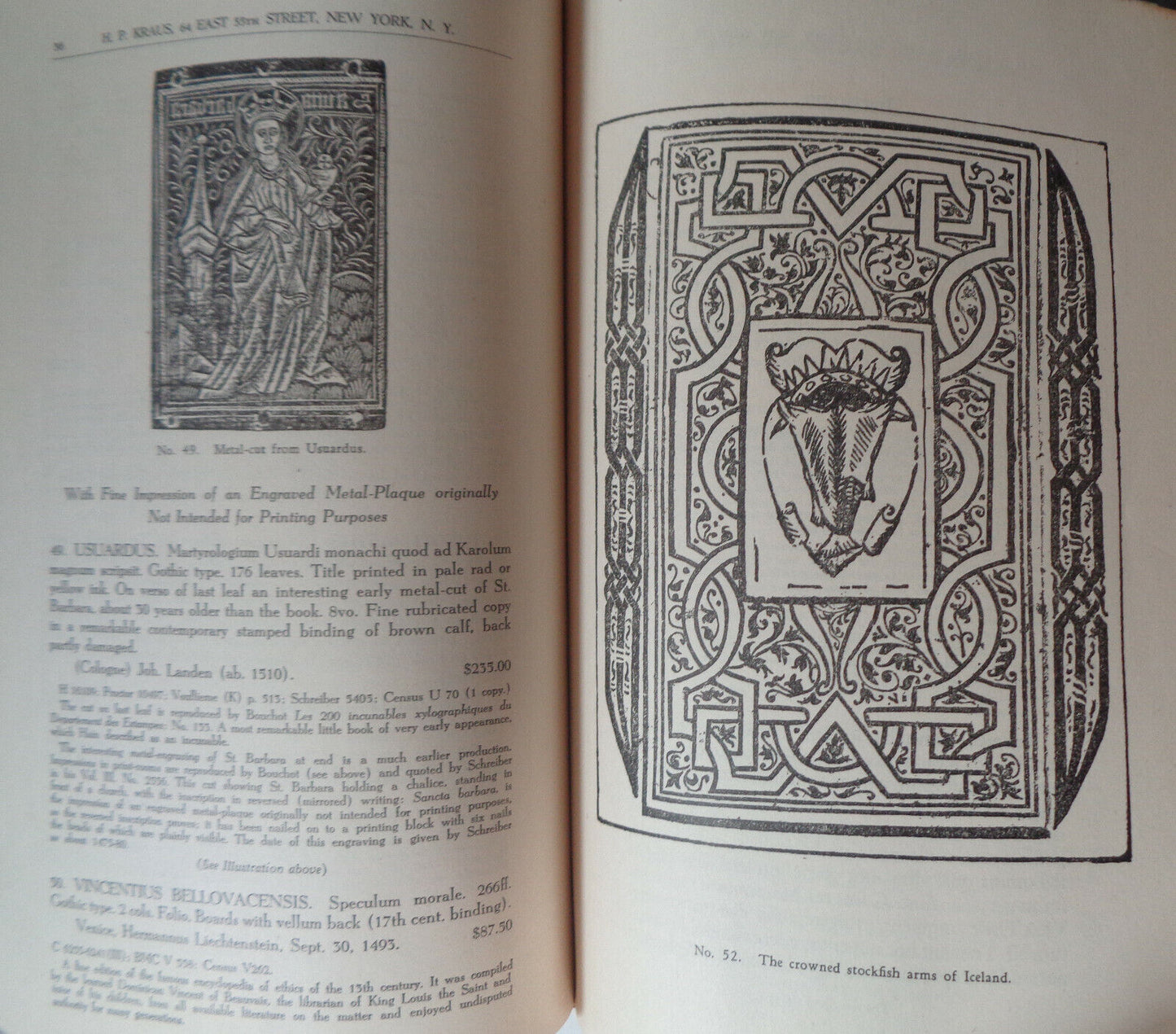 OLD & NEW WORLD, EARLY EUROPEAN BOOKS & AMERICANA INCUNABULA. H.P. KRAUS 1945