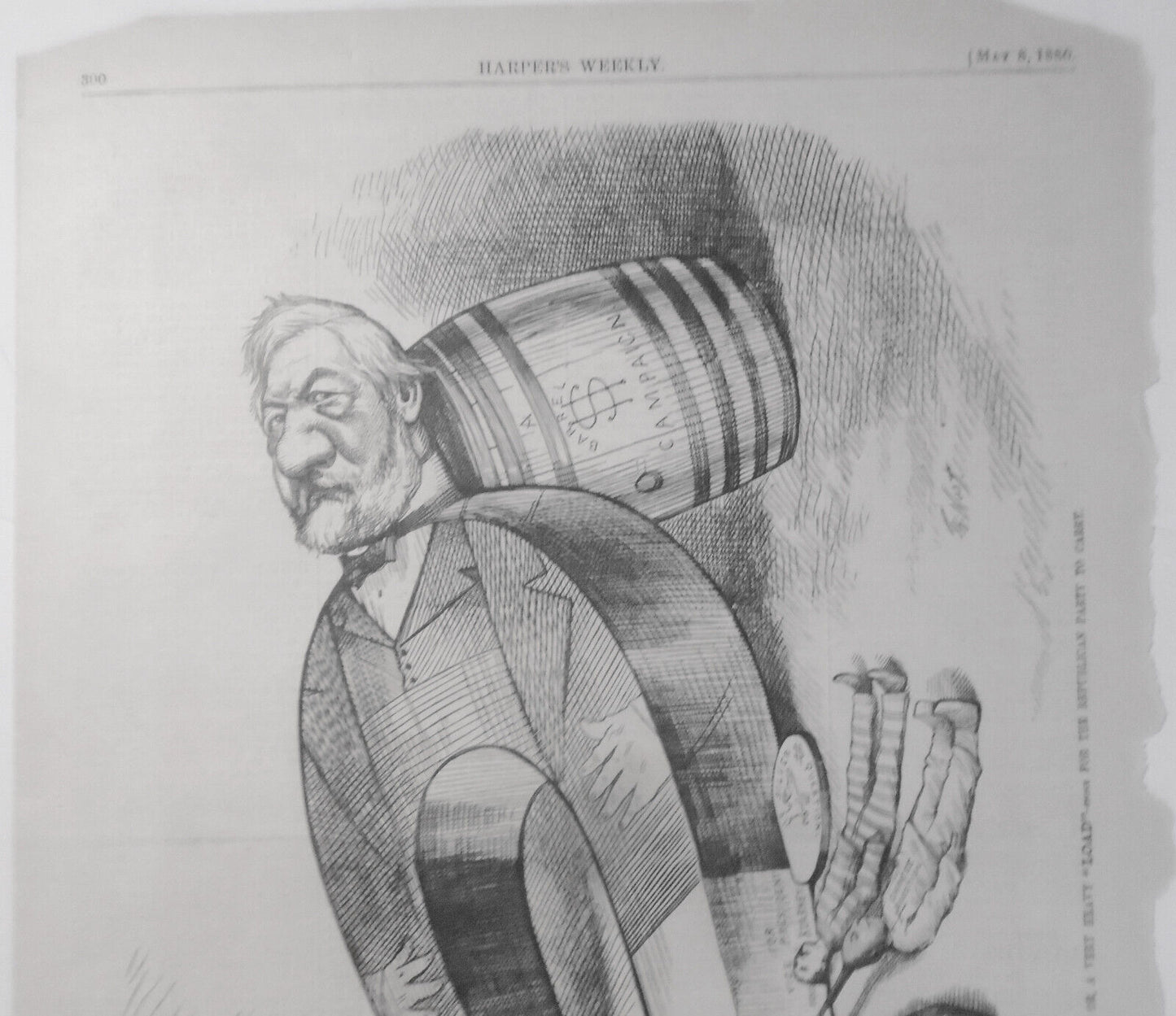 The "magnetic" Blaine; or, a very heavy "load", by Nast - Harper's Weekly, 1880