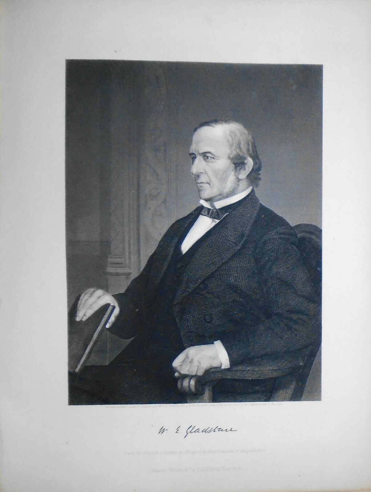 William Ewart Gladstone -- 1873 engraving - Duyckinck Portrait Gallery