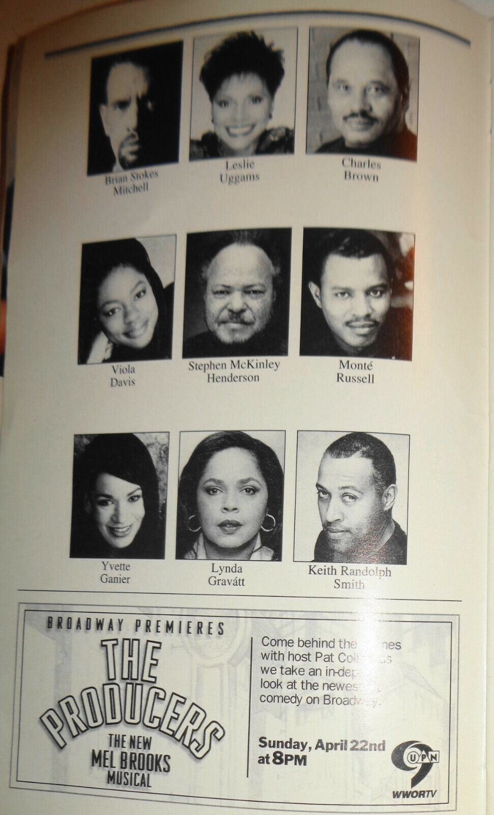 August Wilson's KING HEDLEY II, PLAYBILL Opening Night April 2001 Leslie Uggams