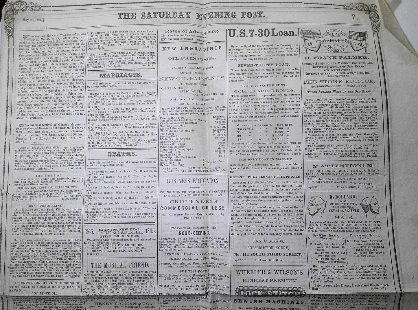 Saturday Evening Post, May 20, 1865 - Capture of Jeff Davis in Feminine Disguise