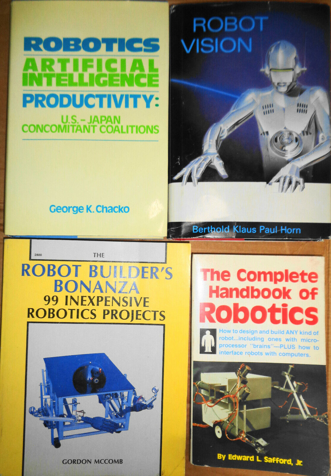 4 books on Robotics / Artificial Intelligence, Robot Vision, Projects, Handbook