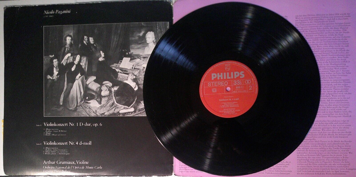 4 classical violin vinyl LPs lot : Arthur Grimiaux & Yehudi Menuhin
