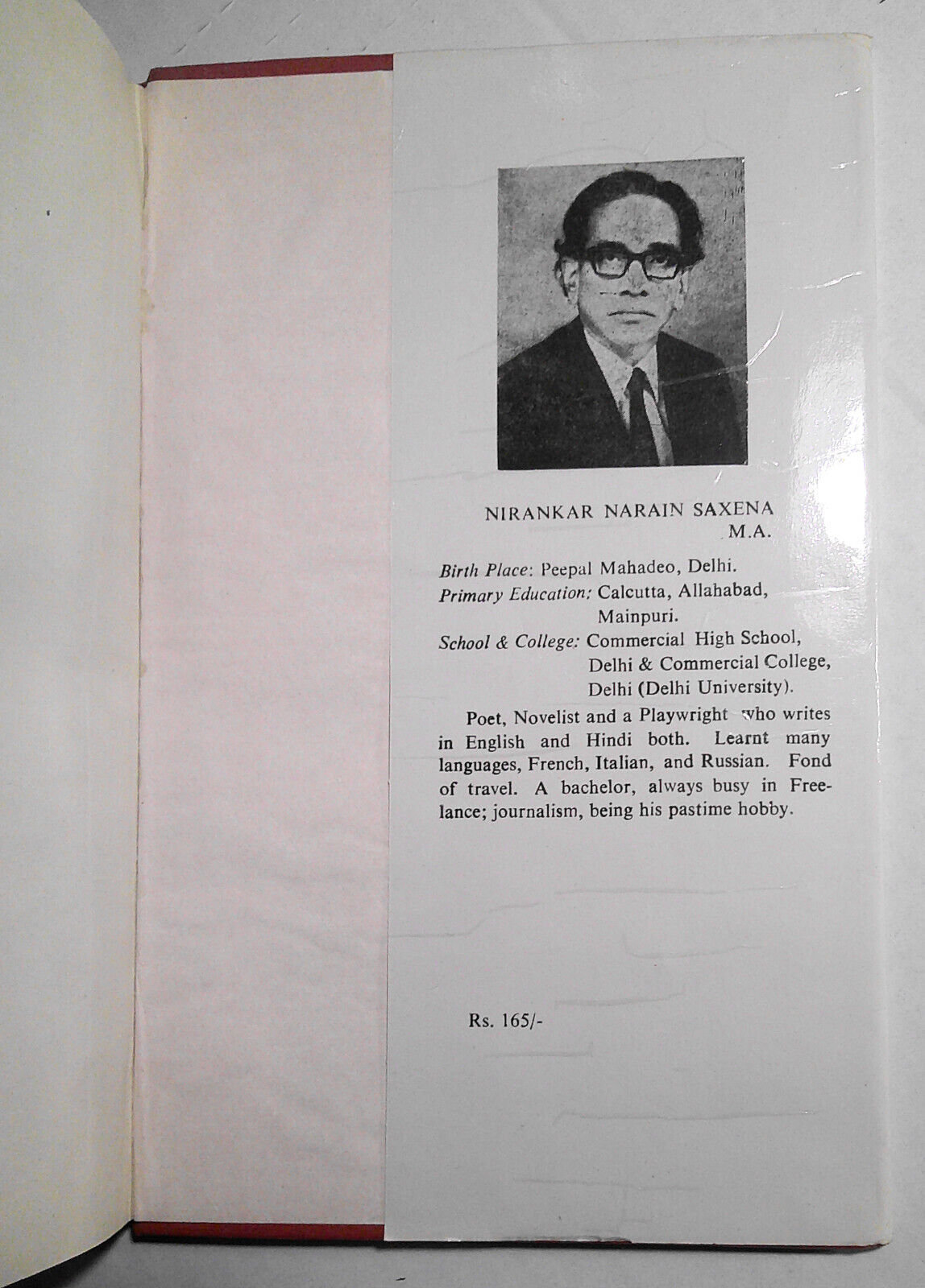Ties - Thick and Thin, by Nirankar Narain Saxena - SIGNED /inscribed HC/DJ 1990