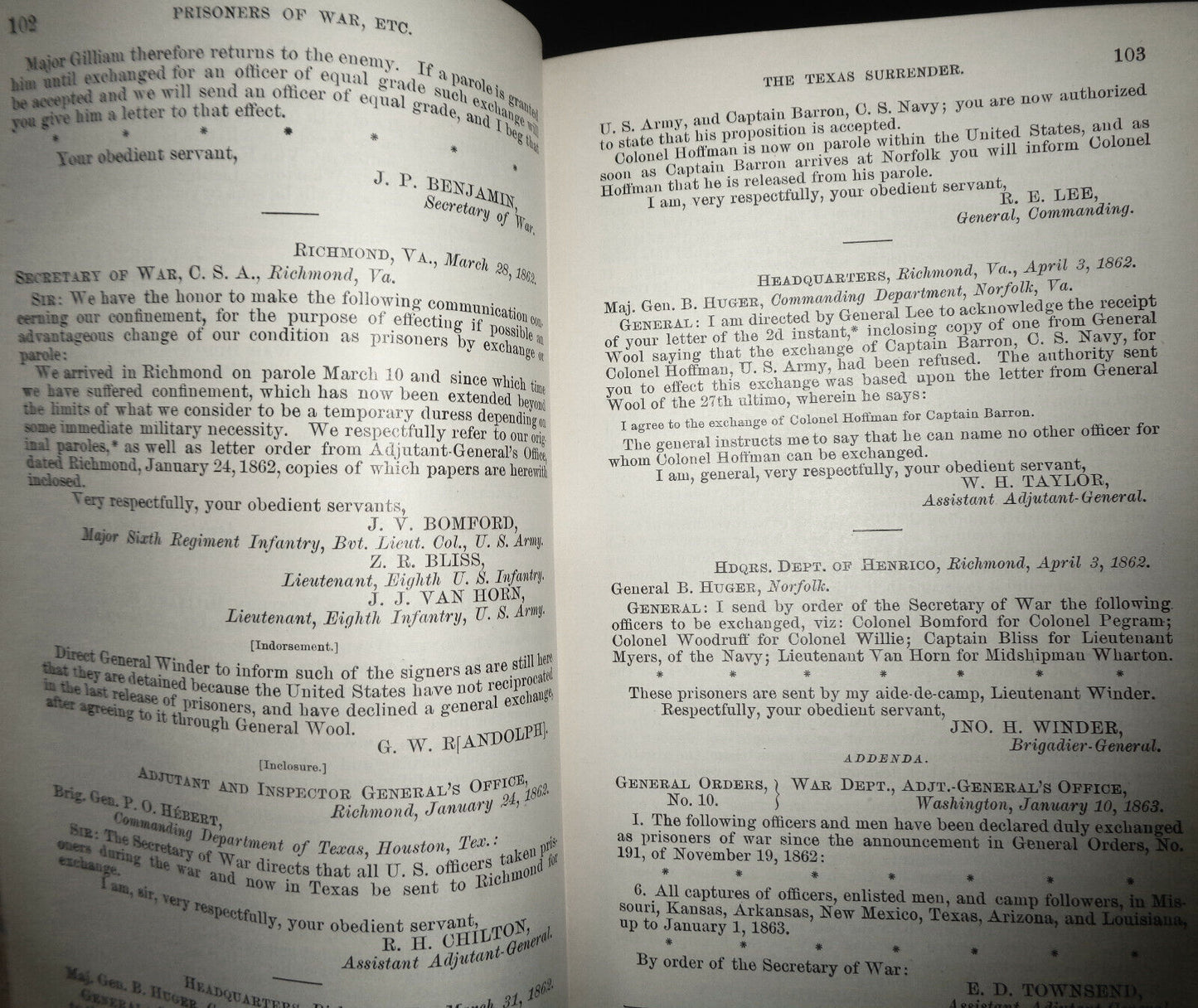 1894 The War of Rebellion - Ser 2 Vol 1 - Texas Surrender, Prisoners, Slaves etc