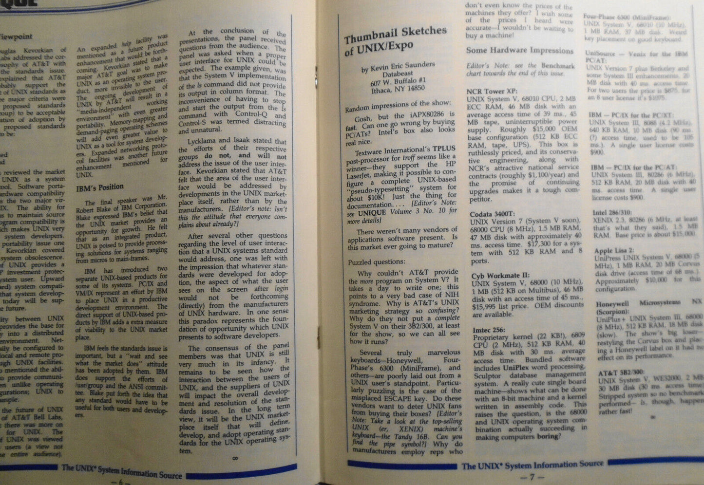 UNIQUE, Vol. 3, No. 11, 1985 - The UNIX System Information Source