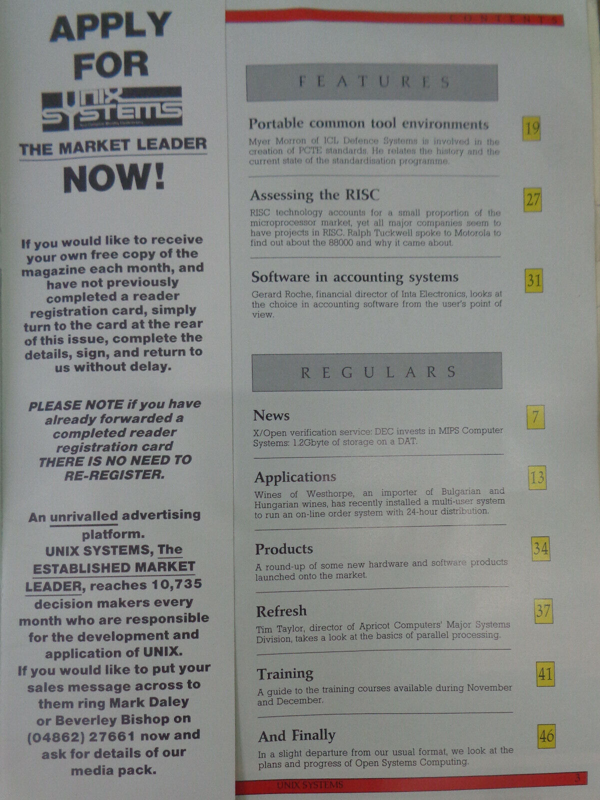 UNIX Systems Magazine, October 1988. Assessing the RISC...