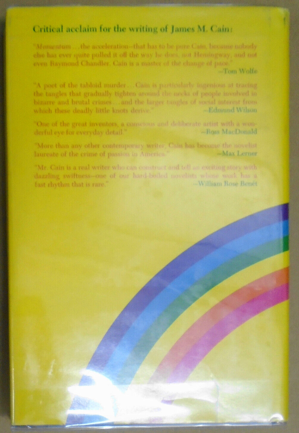 James M. Cain - Rainbow's End - First Edition 1975 Hardcover. Review copy.