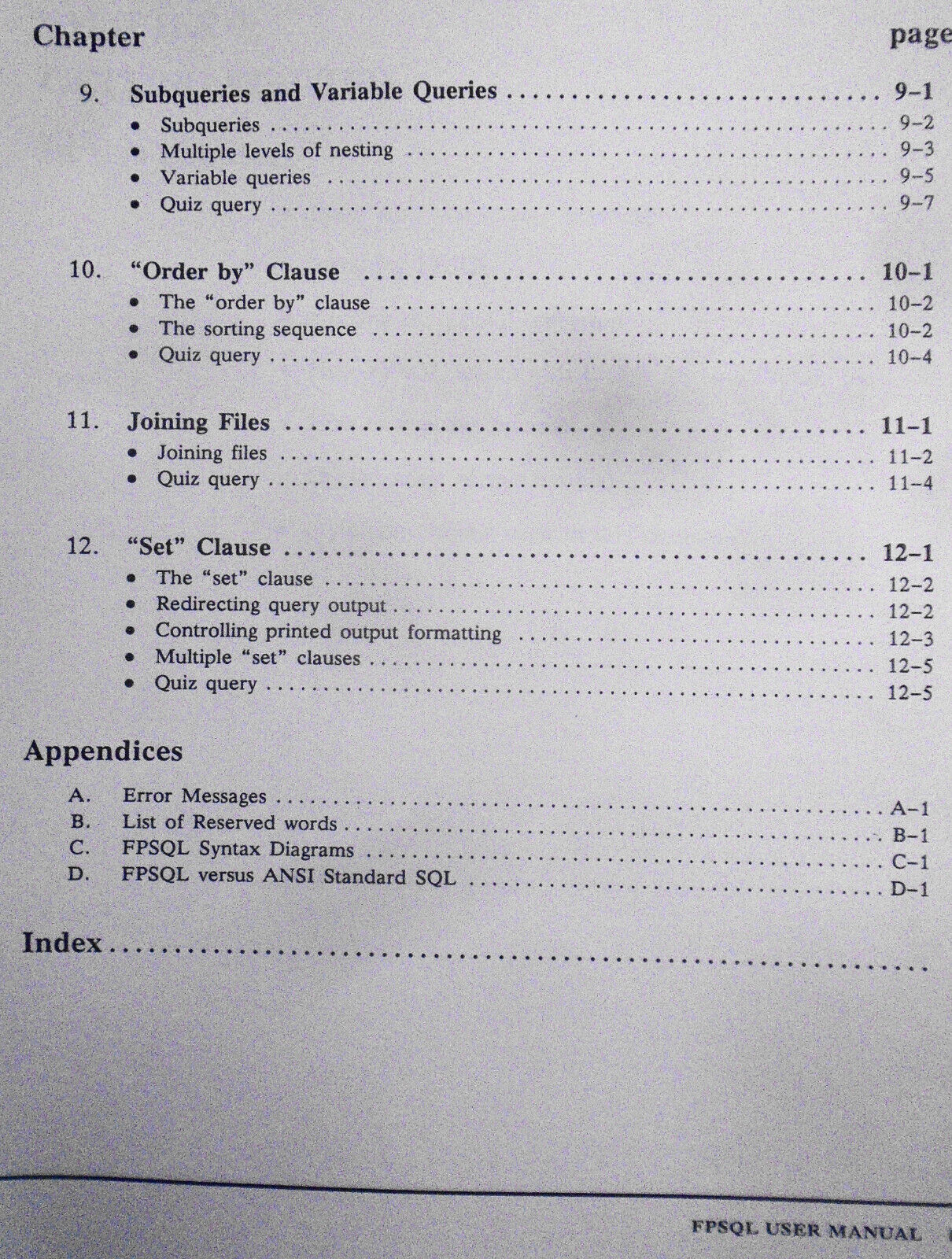 Filepro FPSQL Beta Test Program - Version 00.01.00, 1987 Manual & MSDOS software