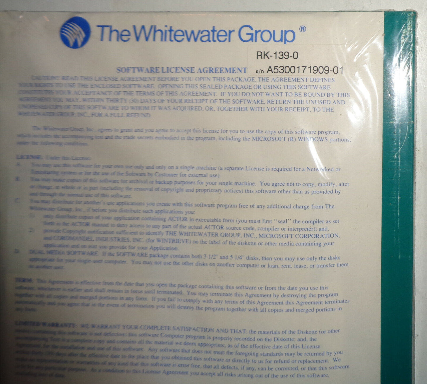 Whitewater Resource Toolkit for Windows - 1990 - BRAND NEW, SEALED