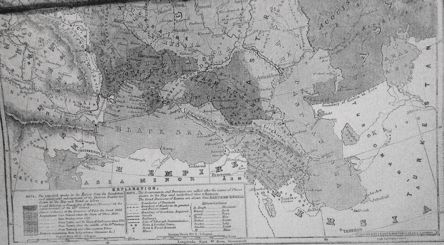 Map of European Russia Shewing Its Earliest Extent, its Encroachments... 1855