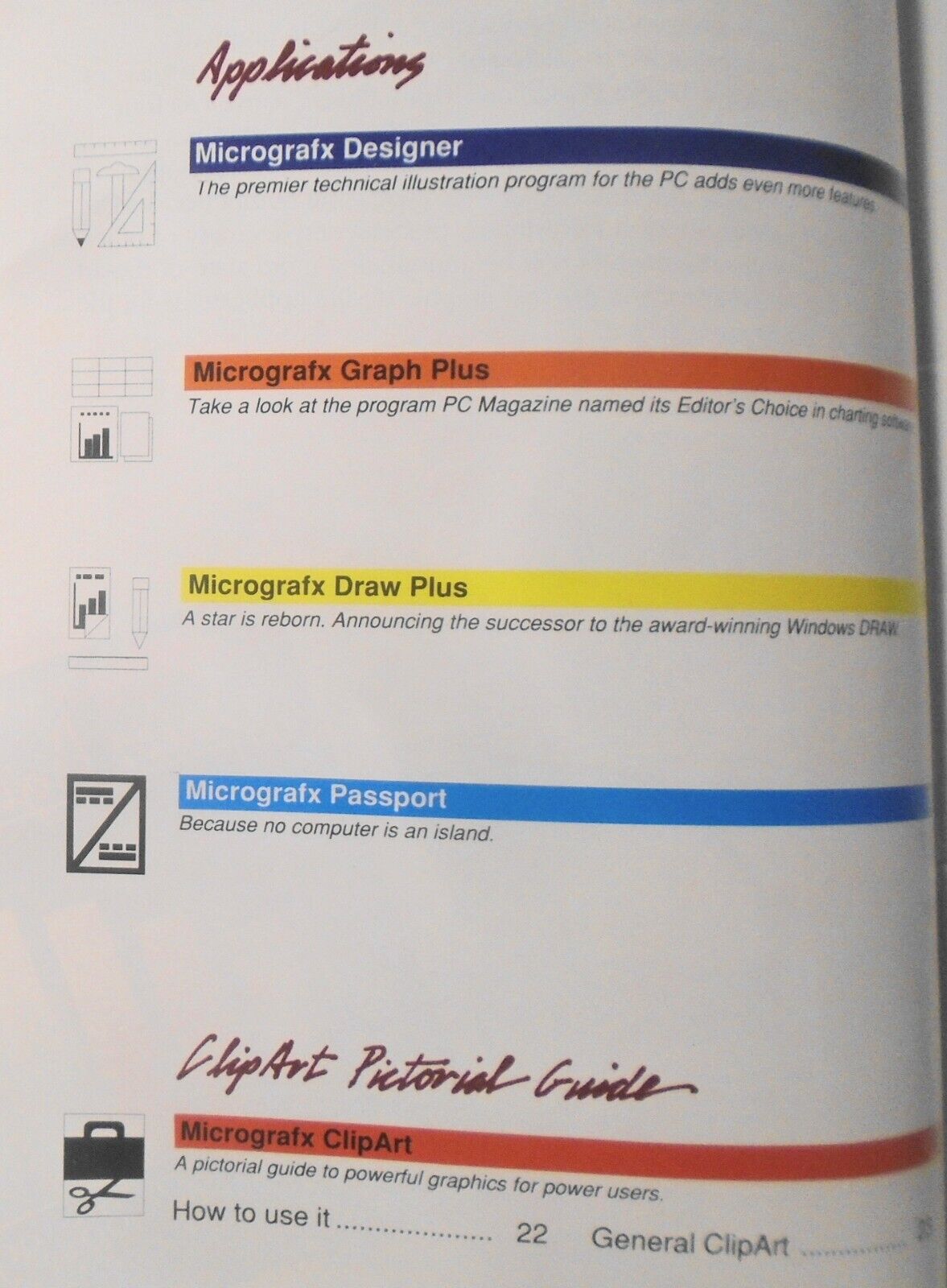 Micrografx Software Catalog, Summer 1989 -- 96 pages.
